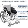 Skil-Care Single Snug Support Wheelchair Cushion, Soft Foam Wheelchair Bolster, 16 L x 6 H Front x 15 H Back, Prevents Side Slipping, Standard Size, Black, 706309