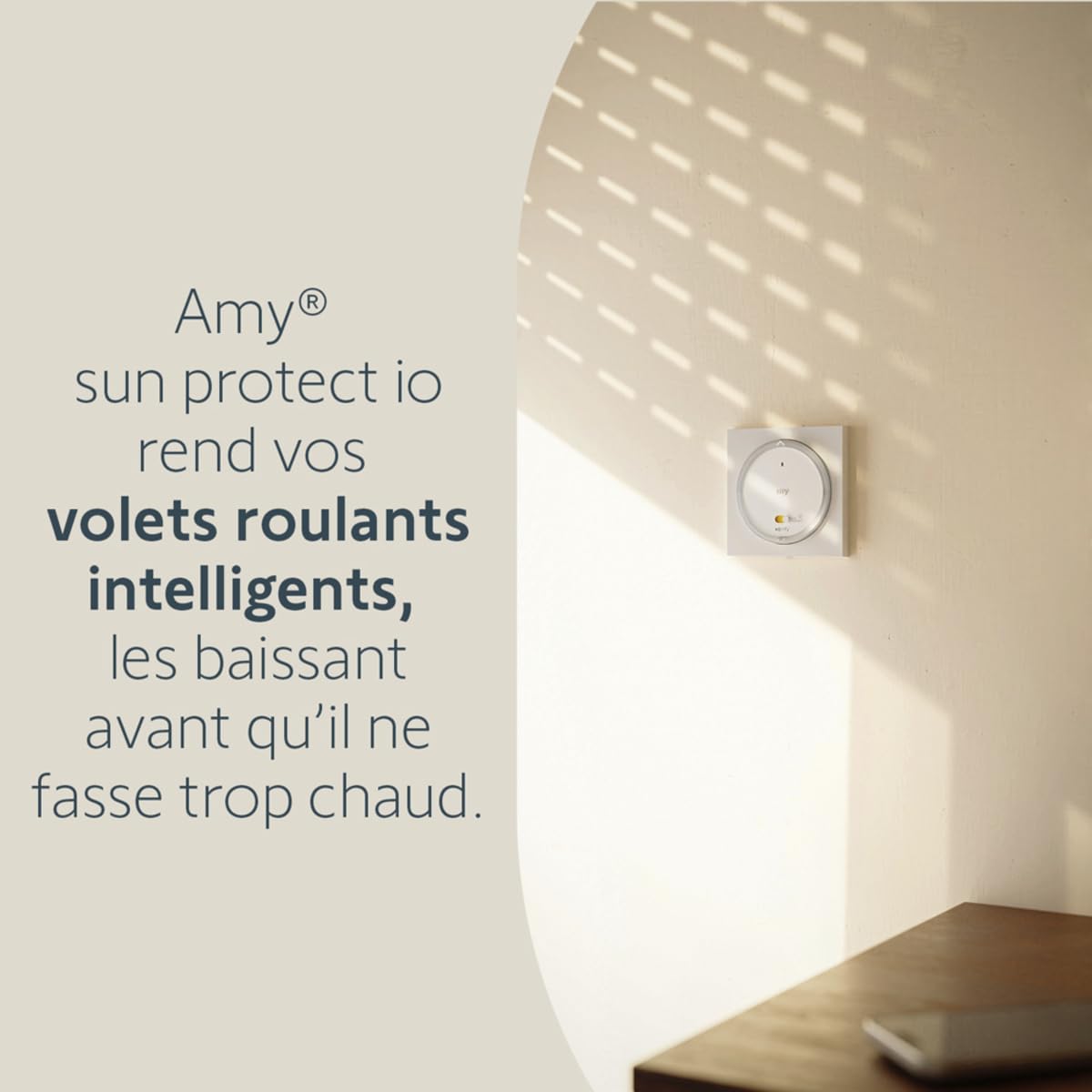 somfy 1871600 - Télécommande émetteur Amy Sun Protect io - Pour contrôler vos protections solaires motorisées io - Avec Capteur de Température - Compatible Tahoma Switch