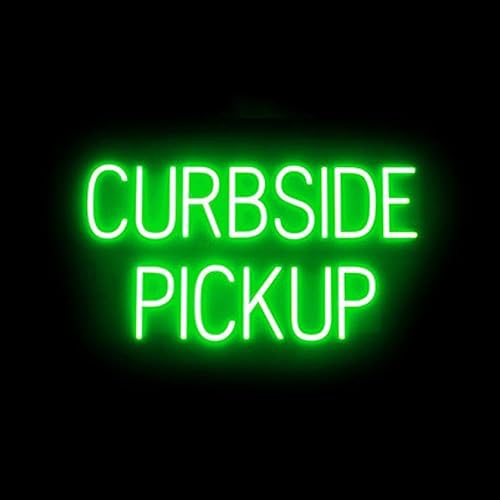 Miniatura 10 de SpellBrite Letrero para restaurantes Letreros relacionados con comida para llevar y llevar con aspecto de neón, luz LED azul 28.1 x 6.3 pulgadas