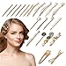 Produktbild AirSMall 21STK Haarspange Perlen Set Damen Haarklammern Vintage Haarnadeln Gold Haar Zubehör für Hochzeit Valentinstag Geburtstage Geschenke
