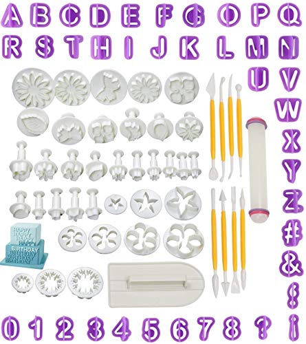86-piece fondant cutter set with cutters and extra tools