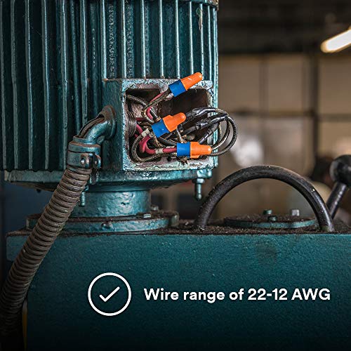 Image of 3M Performance Plus Wire Connector, O /B+, Wire Range:2#22-3#12, Bag of 30 | Orange /Blue Connectors, ELEC-O /B+-30