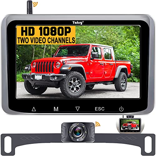 Wireless Backup Camera for Trucks HD 1080P with 5 Inch Monitor Bluetooth Backup Camera for Cars,Vans,Campers,Small RVs Stable Digital Signals DIY Installation Second RV Camera Available Add Yakry Y25