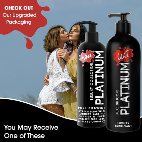 Image of Wet Platinum Silicone-Based Personal Lubricant | Ultra Smooth, Super Slick, Hypoallergenic, Long-Lasting Performance, Waterproof Formula| Lube for Men, Women & Couples, 16 fl oz
