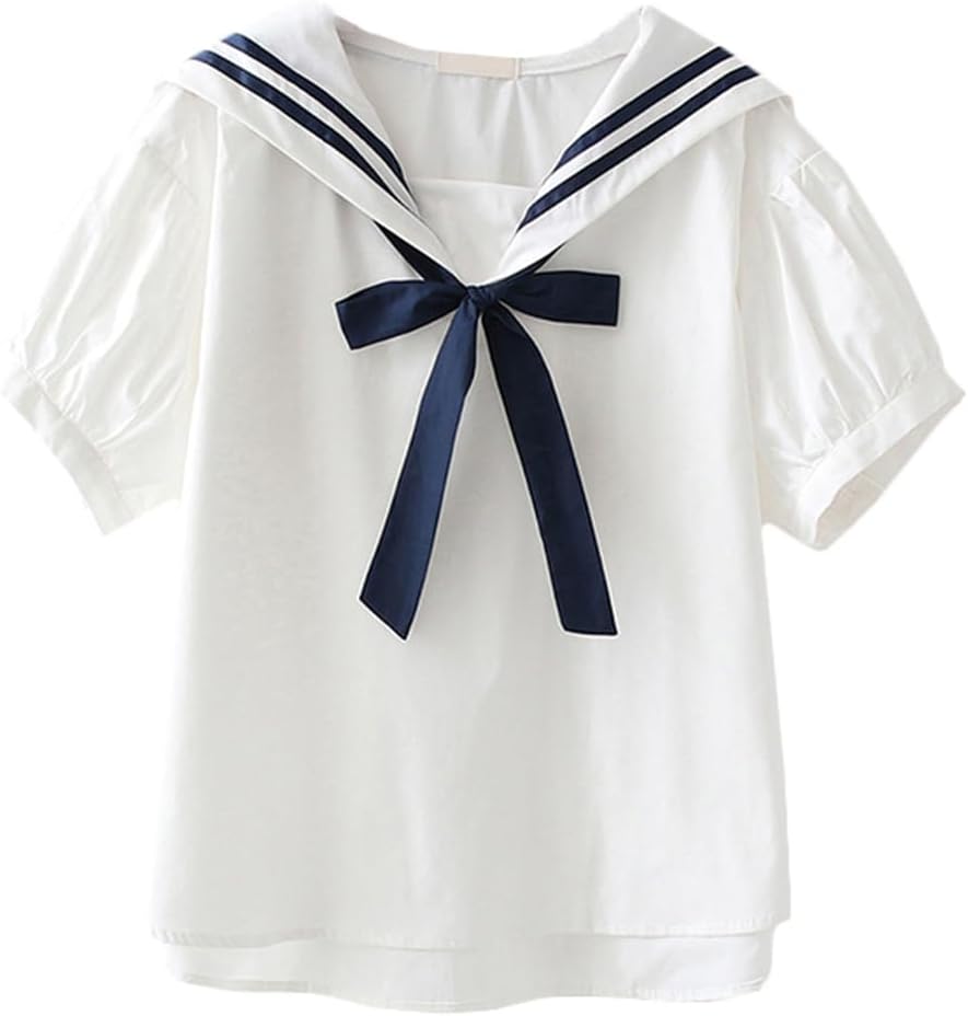 トップス sailor shirt Amazon | [YYQ-SHOP]レディース ブラウス セーラー襟 半袖