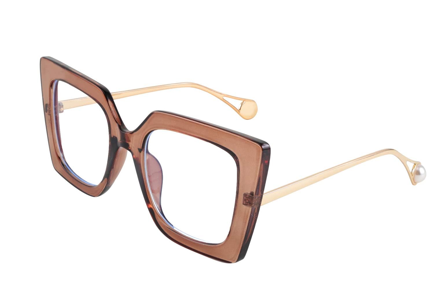 Karsaer Oversized Square Blue Light Blocking Glasses Eye Strain Glare Pearl Inlay Arm Cat Eye Fashion Eyewear E1054-image-17