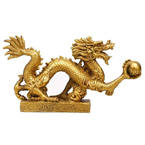 Sculpture dragon Feng Shui laiton, objet de décoration pour la maison