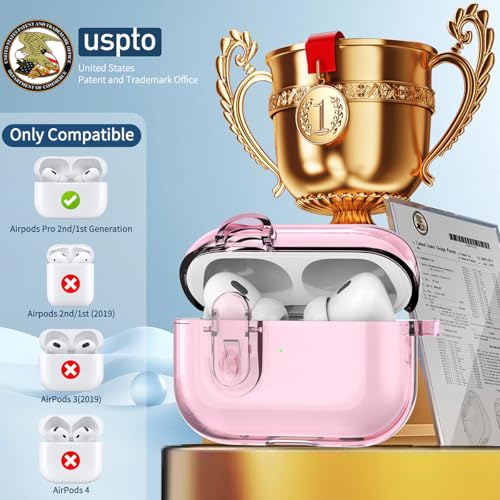 Image of OTOPO for Airpods Pro 2 /1 Case Clear with Lock Cleaning Kit, Soft TPU Transparent AirPods Pro 2nd Generation Protective Cover Skin Women Men for Apple Airpods Pro 2023 /2022 /2019 Charging Case