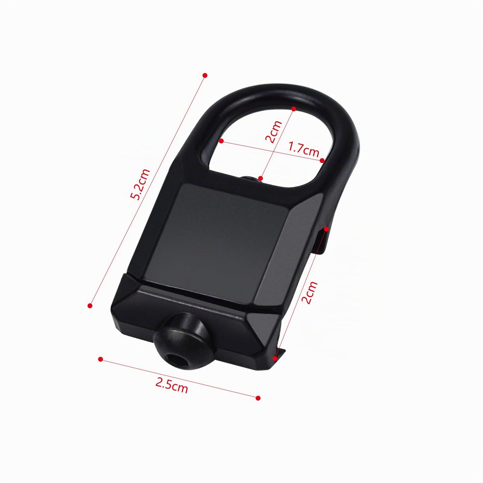 Clip Tattica con Passante, 2 Pezzi Anello Adattatore per Imbracatura per Montaggio su 20mm Rail Picatinny, Punto di Attacco Rotaia per Caccia Tattica