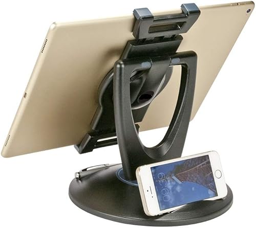 Miniatura 8 de Soporte grande para iPad POS, soporte giratorio de 360, base giratoria para quiosco minorista, tienda de registro, oficina, escaparate, recepción,