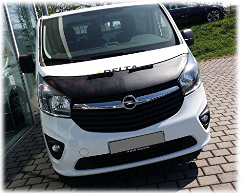 AB-00676 Carbon Fiber Look Hood Bra Compatible with Opel Vivaro Since 2014 Front End Nose Mask Bonnet Bra