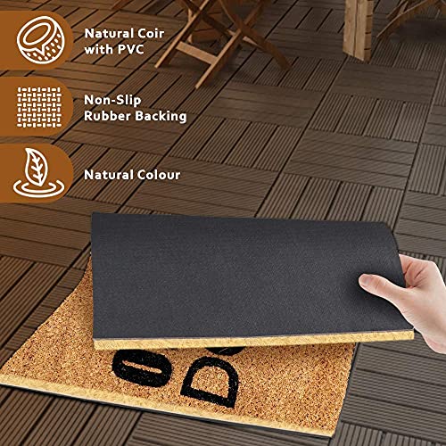 Image of Onlymat Owner is Shady Funny Printed Anti-Slip Doormat (Black, Brown) Rectangular Shaped Entryway Rug Natural Coir with PVC Backing for Outdoor Entrance Home Mats Floor Door Hall Living (75cm x 45cm)