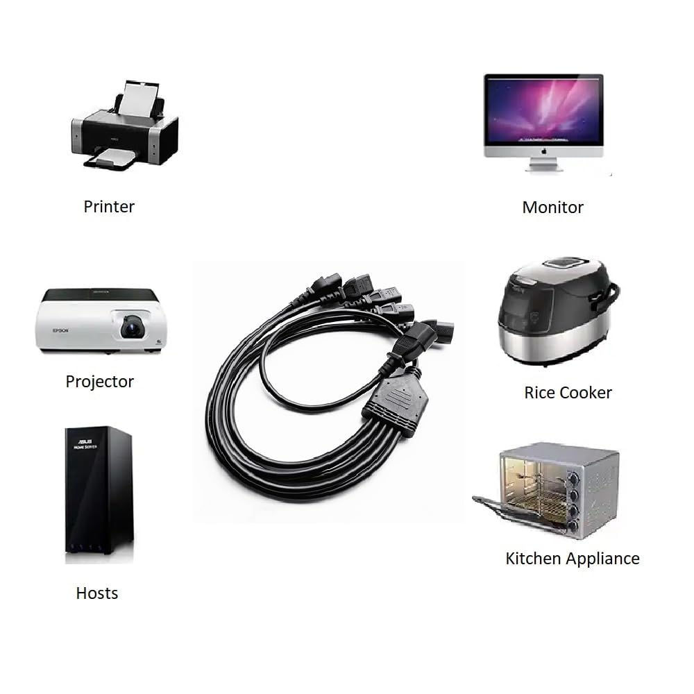 We Top Câble Répartiteur IEC Y C14 Vers 2 X C13 Bouilloire Répartiteur