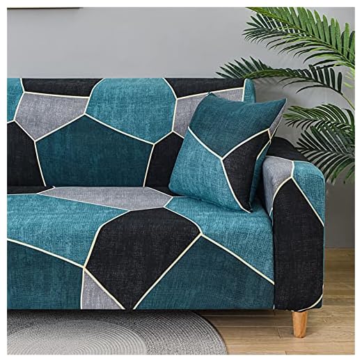 Morbuy Housses de Canapé Extensible 1/23/4 Places Imprimé Minimalisme Moderne, Revêtement de Canapé avec Accoudoirs, Universel Sofa Housse de Protecteur Canape (Turquoise,2 Places(145-185cm))