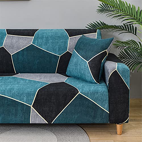 Morbuy Housses de Canapé Extensible 1/23/4 Places Imprimé Minimalisme Moderne, Revêtement de Canapé avec Accoudoirs, Universel Sofa Housse de Protecteur Canape (Turquoise,3 Places(190-230cm))