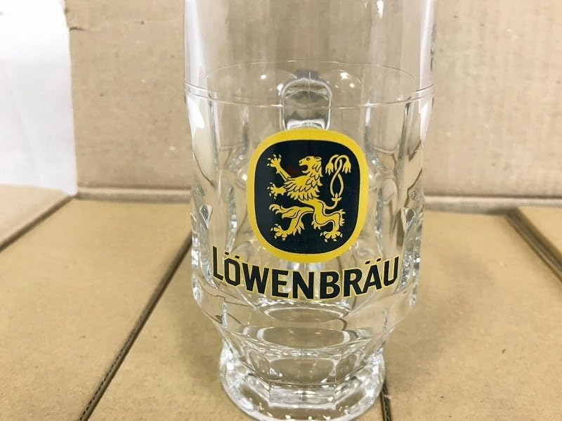 LOWEN BRAU ◎ レーベンブロイ  ビールジョッキ　新品　24個 Amazon.co.jp: 米軍放出品 ビールジョッキ 24個 360ml コップ