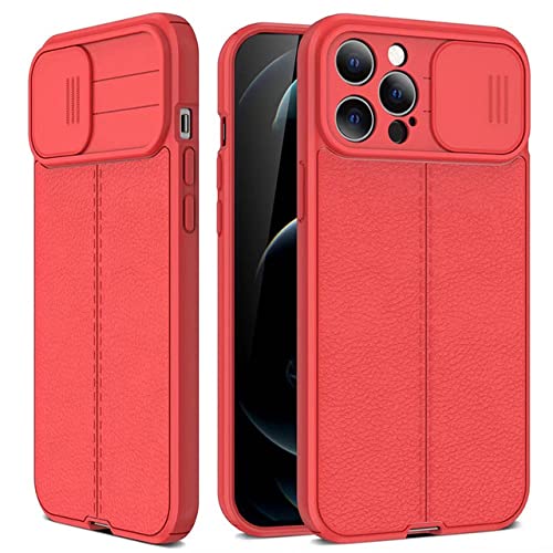 CIBOS Funda de Cuero para teléfono para iPhone 13 11 12 14 Pro MAX XR XS MAX 7 8 14 Plus, protección de Lente de cámara, Funda Trasera Suave, roja, para iPhone 13 Mini