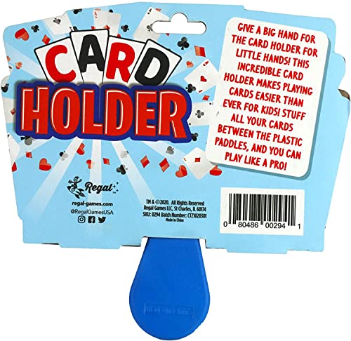 Image of Regal Games 2 Pack Card Holders for Playing Cards - Kids Card Holder with Plastic Paddles - Ideal for Family Fun Game Night and Travel (Ages 3+)