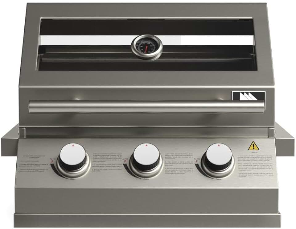 Mimo Style, Churrasqueira Inox a Gás de Embutir com 3 Queimadores