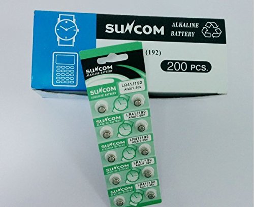 SUNCOM LR41�A���J���{�^���d�r10�p�b�N×20�V�[�g(�v200��)