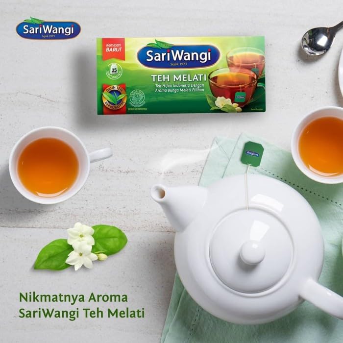 Miniatura 5 de Sari Wangi Teh Melati, té de jazmín indonesio, 25 unidades (paquete de 3)