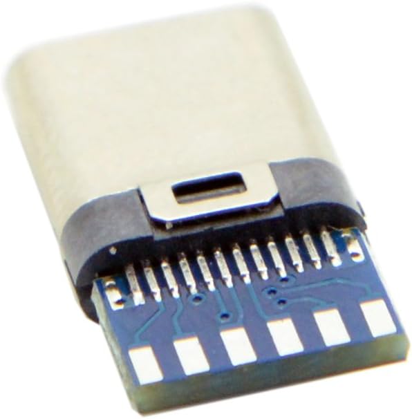 CY DIY 24pin USB 3.1 Type C USB-C Male SMT Type Plug Connector with Black Housing Cover 5pcs