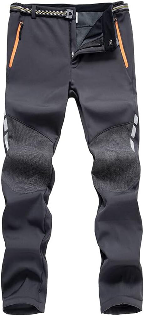 Reflective Men's Winter Hiking Pants Men Warm Fleece Trousers Outdoor Sports Thick Trekking Skiing Waterproof Pants