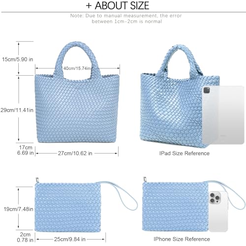 Image of JINMANXUE Fashion Woven Bag Shopper Bag Travel Handbags and Purses Women Tote Bag Large Capacity Shoulder Bags