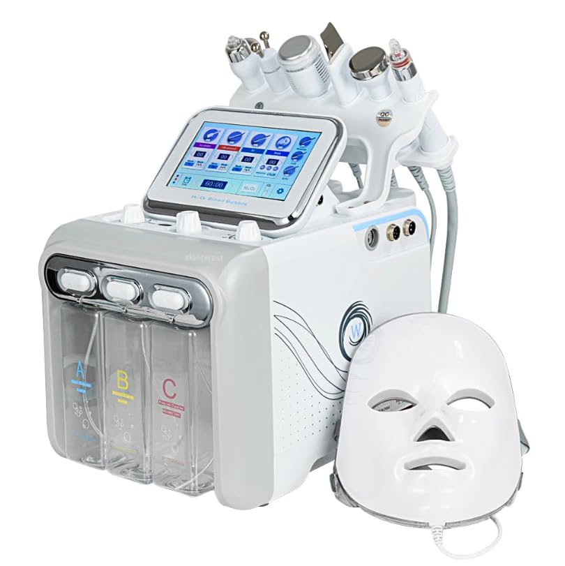 Macchina Hydrafacial 7 in 1, Dispositivo Facciale a Ossigeno per Cura del Viso, Multifunzionale per Casa e Salone di Bellezza