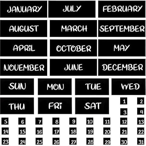 50 Pieces Magnetic Days of The Week and Months, Magnetic Calendar Dates Indicators for Office, Magnetic Calendar for Fridge, Magnetic Fridge Calendar, Calendar Magnets for Whiteboard and Refrigerator Cover