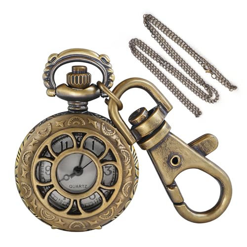 Montre de poche à quartz Tiong pour lire l'heure sans smartphone grâce au boîtier bronze