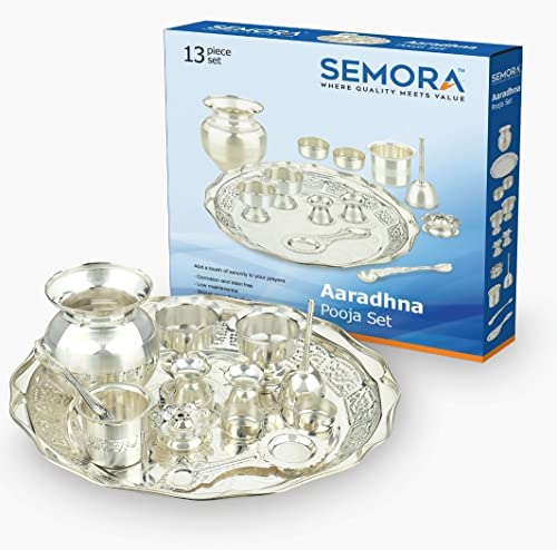 Aaradhna Pooja 13 Piece Set Silver Plated for Pooja and Gifting thumbnail 7