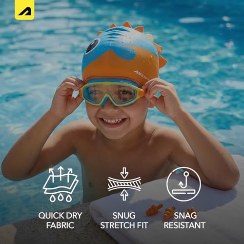 Image of Boldfit Dino Theme Kids Swimming Set, 5-in-1 Combo with Silicone Swim Cap, Anti-Fog Adjustable Goggles, Earplugs & Nose Clip, Leak-Proof, Comfortable & Durable Swim Kit for Boys & Girls