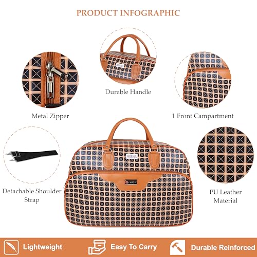 Image of Ayaha Large Travel Duffle Bag, Air Bag for Men and Women Cabin Luggage Bag Weekender Stylish Travel Bag with Detachable Shoulder Strap 47 litres 54.5x24.5x35cm
