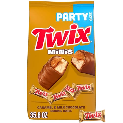 TWIX Caramel Minis Size Chocolate Cookie Bar Candy Bag, 35.6 oz, 95 pieces