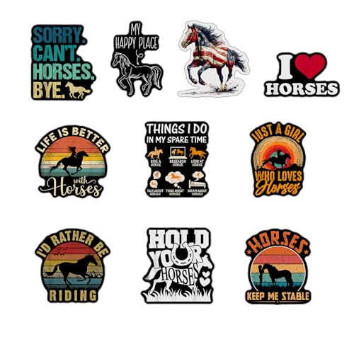 Image of (Set of 10) Horse Riding Hold Your Horses Keep Me Stable I'd Rather be Riding Life is Better with Horses Stickers Suitable for ​​Water Bottles Laptop Car 3 Inches