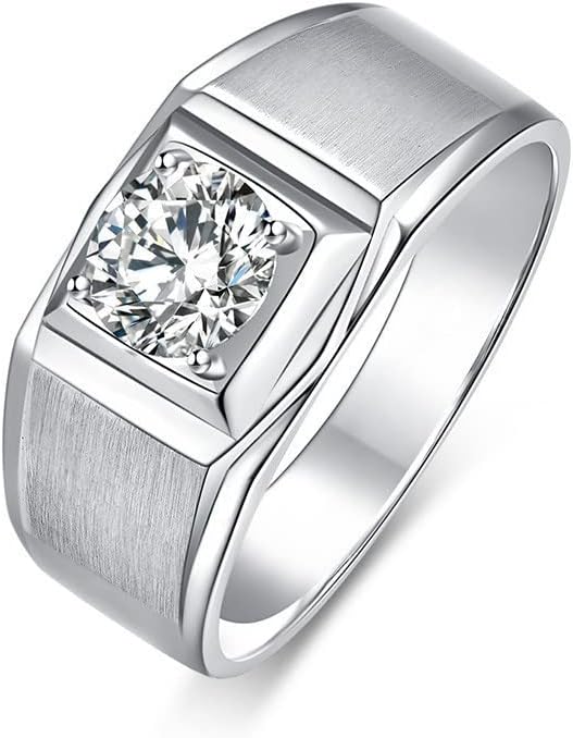 Anillos de moissanita para hombre anillo de compromiso esmerilado 1 quilate de 0256in solitario central anillo de boda de moissanita anillo de
