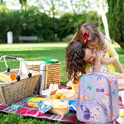 Backpack For Kids Girls Butterfly Preschool Kindergarten Bookbag Set With Lunch Box Toddler School Bag #TOP6