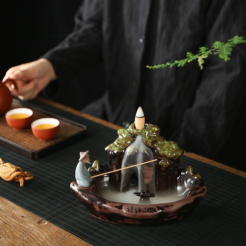Brûleur d'encens à reflux pour une déco zen et méditation à la maison - 4