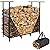 Honest 4ft Firewood Rack Outdoor Adjustable Indoor Wood Racks Outdoor for Firewood Holder Heavy Duty Fire Wood Storage Racks Metal Log Racks for Firewood Log Holders for Firewood Outdoor, Black