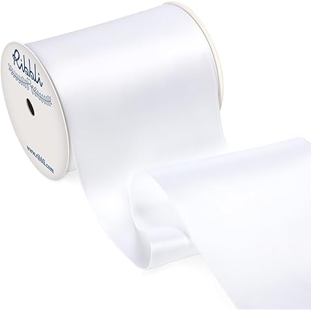 Amazon.com: Ribbli White Satin Ribbon 4 Inch Wide White Ribbon for ...