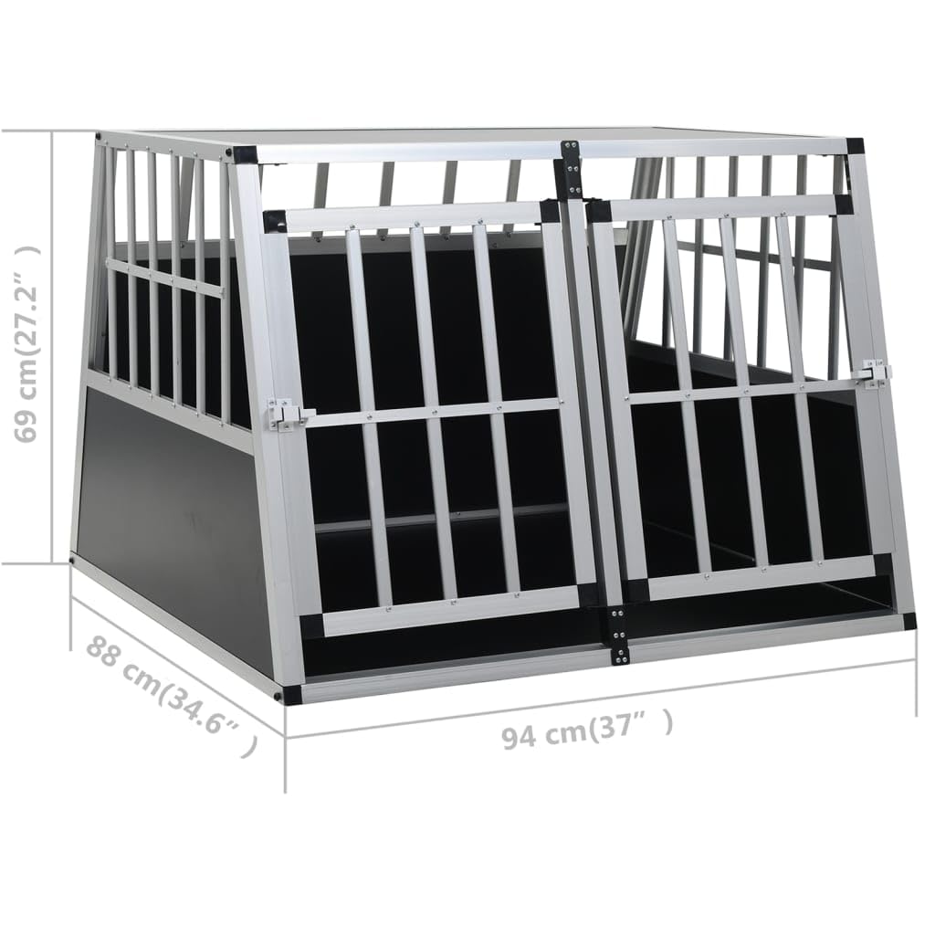 vidaXL Hundetransportbox Doppeltür 94x88x69 cm Hundebox Reisebox Transportbox
