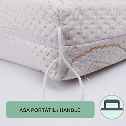 PEKITAS - Coussin Compensateur Abdominal Anti-reflux Pour Femme Eenceinte Housse lavable en Aloe Vera Fabriquée en Espagne (Largeur 40 cm -Inclinaison 15 °)