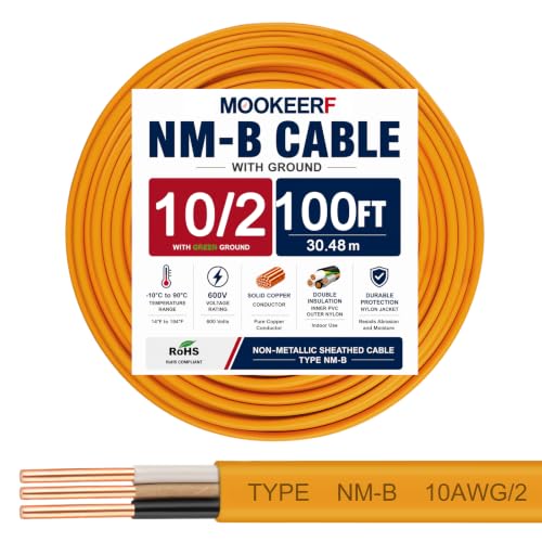 Cable calibre 10 NM-B de cobre puro 10 AWG y 2 conductores con tierra para tomas de corriente