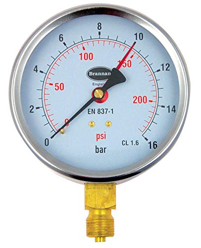 Manometro, quadrante, da 0 a 16 bar, temperatura di esercizio max 60 °C, temperatura di esercizio minima -20 °C, campo di misurazione della pressione da 0 bar a 16 bar, tester di pressione