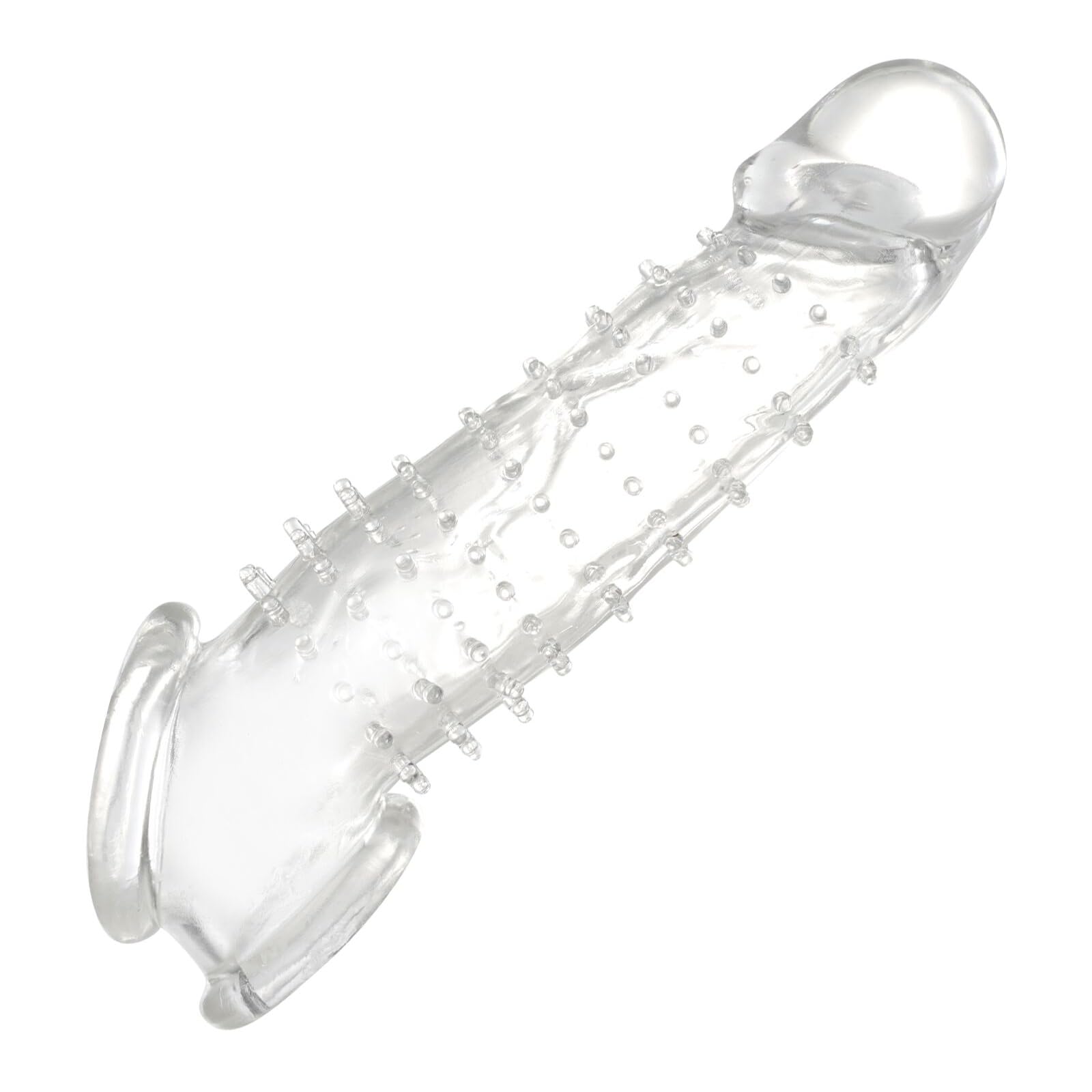 Penis Enlargement Sleeve Cock Sleeves - Penis Extender Enlarger Reusable Textured Sheath Adult Sex Toys Elastic Cock Ring