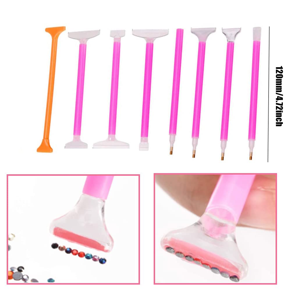 Kit 8 Stylos Diamond Painting En Résine Rose Rouge - Accessoires Pour Broderie Diamant - Confortables Et Légers
