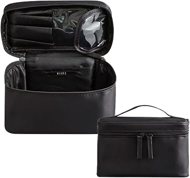 mitas Makeup Pouch, Black, Vanity Pouch, Makeup Pouch, Makeup Pouch, Tool Holder, Brush Holder, Box Type, Travel, Convenient Goods, Pouch, Amenity Pouch, Travel Goods, Convenient Items, Storage,