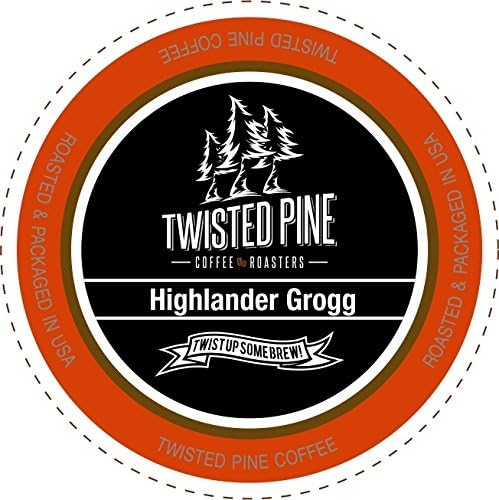 Twisted PineCoffee Highlander Grogg, Flavored Coffee, Single-Serve Cups for Keurig K-Cup Brewers, 12 Count