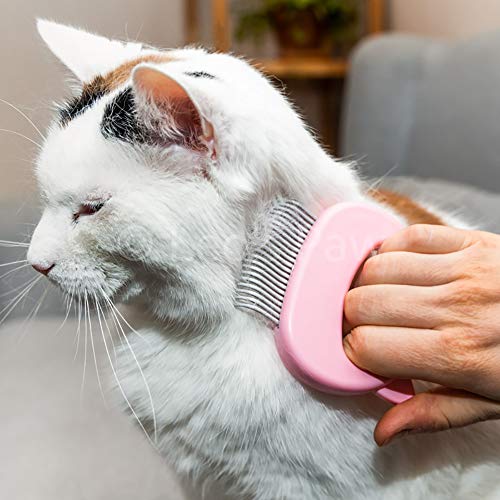 Leo's Paw The Original Pet Hair Removal Massaging Shell Comb Soft Deshedding Brush Grooming And Shedding Matted Fur Remover Dematting Tool For Long And Short Hair Cat Dog Puppy Bunny (Blue) #TOP3